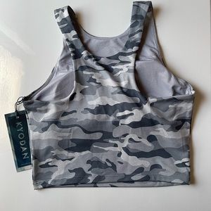 Kyodan Cropped Grey and White Camo Sports Top /Bra (Racerback)